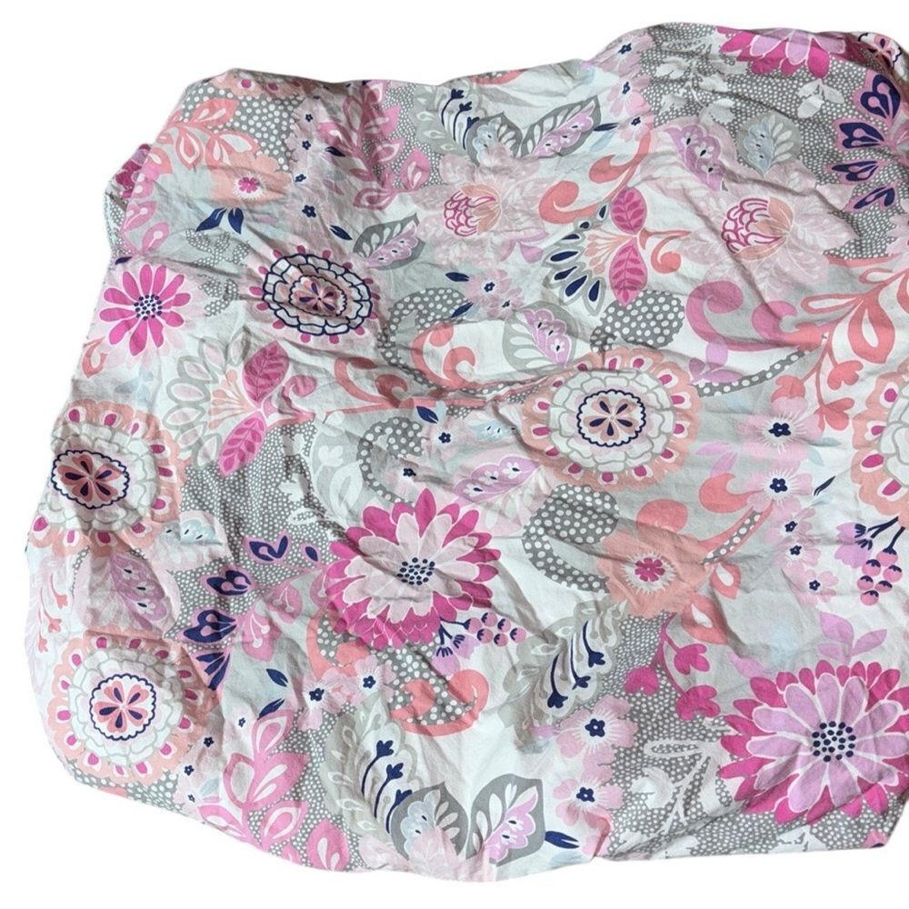 Pottery barn kids baby crib sheet colorful floral abstract 10% organic cotton